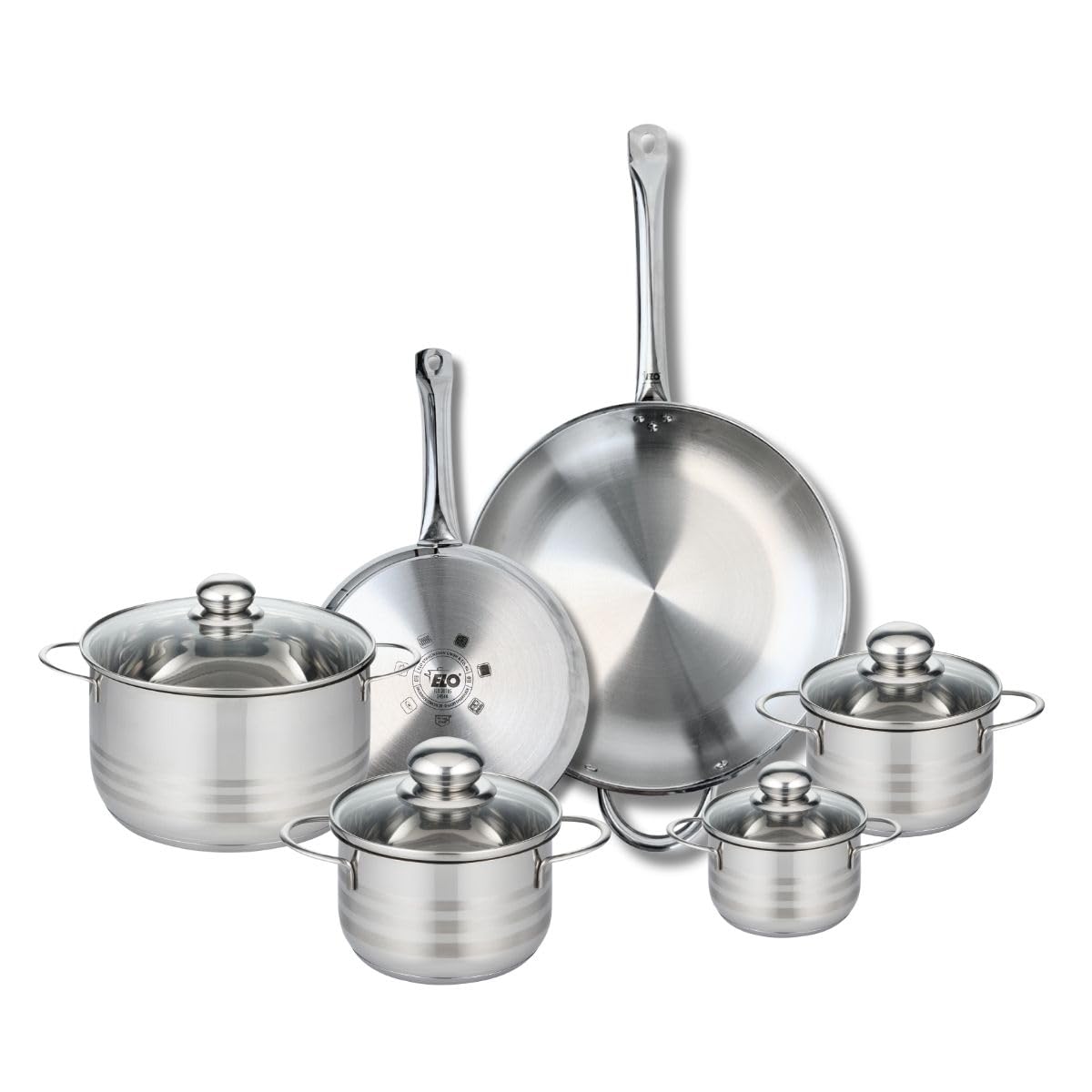 Elo Batterie cuisine 2 poêles 24/32 cm et 4 faitouts 12/14/16/20 cm