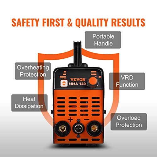 Vevor Stick Welder, 140Amp Stick & Plastic Arc Welder Machine, 110/220V Hot Stapler With Hot Start Arc Force Anti-Stick, Plastic Welding Kit Car Bumper Repair Kit #TOP7