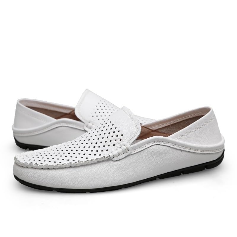 Men's Loafers Solid Color Breathable Round Toe Vegan Leather Comfortable Flexible Lightweight Walking Party Slip-on4
