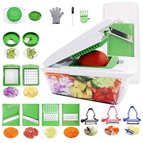 RTMAXCO Vegetable Chopper Mandoline Slicer Dicer Onion chopper Cutter Grater Food Chopper, Spiralizer