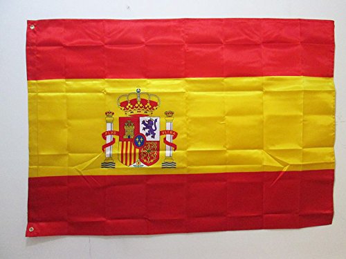 AZ FLAG Bandera de ESPAÑA 150x90cm en Raso - Bandera ESPAÑOLA 90 x 150 cm