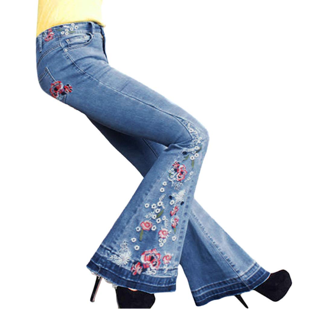 Jeans a zampa di elefante da donna pantaloni slim a vita alta e gamba larga slim a vita alta vintage pantaloni bootcut pantaloni