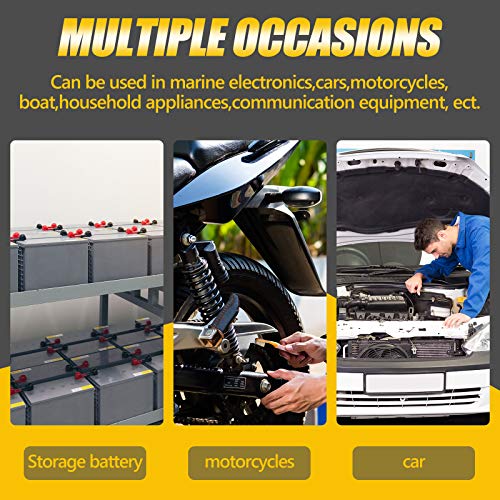 Image of 2 Pieces Battery Terminal Covers Battery Terminal Insulating Protector | Positive and Negative Cable Covers, Battery Terminal Protector for Boat Cars Auto Marine Batteries, Insulated Plastic Caps