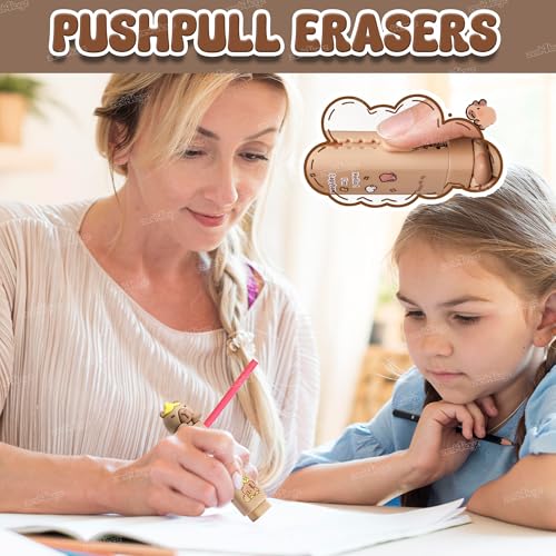 Image of Zest 4 Toyz Eraser for Kids School | Cute Cartoon Push Pull Pencil Eraser Rubber for Kids Stationary Set | Stationary Set for School Birthday Gifts for Girls & Boys (Pack of 2)