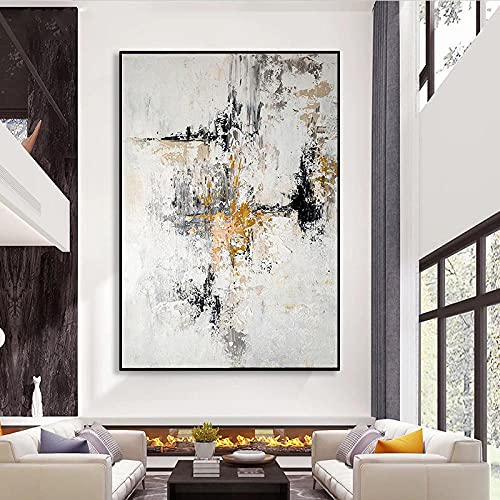 MKWDBBNM Arte de Gran tamaño Pintado a Mano Abstracto Dorado Beige Pintura al óleo sobre Lienzo Cuadro de Pared Arte Sala de Estar decoración del hogar | 70x100cm Sin Marco Cover