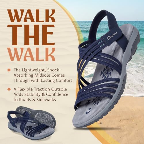 Image of Skechers Women's Reggae Slim - Sunnyside 2.0 | Skechers Memory Foam, Machine Washable, Stretch Fit, Vegan, Adjustable Strap