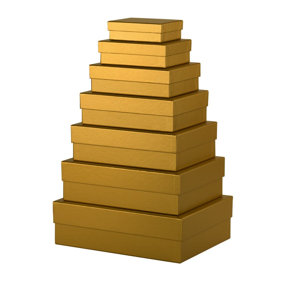 Rössler Boxline 13411453750 Gift Box with Lid Set of 7 Gold Cardboard Boxes Rectangular