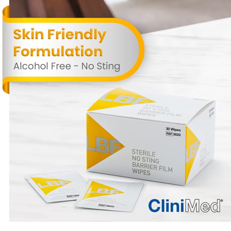 CliniMed LBF Sterile No Sting Barrier Film Wipes, Protective, Quick Dry Skin Barrier Wipes - 30 pcs, 30 count (Pack of 1) - Image 2