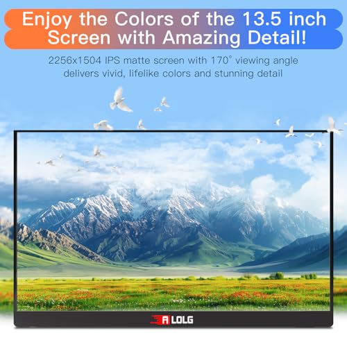 Image of 13.5''Portable Monitor for latop ,2K FHD 60HZ Laptop Monitor Screen,USB-C and HDMI Inputs, Ultra-Slim IPS Panel with HDR and Premium Smart Cover & Speakers for Laptop,PC,Phone,PS4 /5,Switch,Mac,Xbox