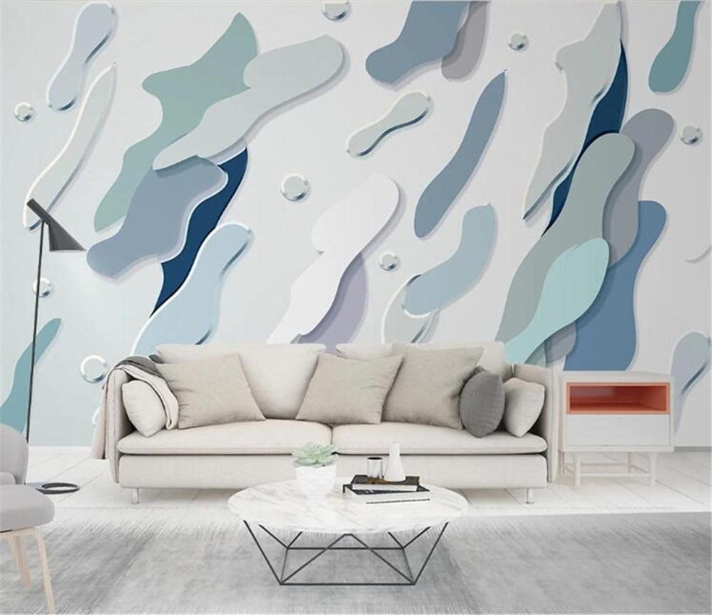 Papier peint TV 3D gouttes d'eau pour salon moderne et contemporain