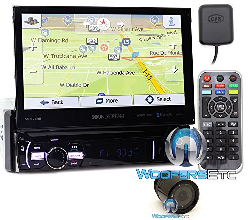 pkg Soundstream VRN-75HB In-Dash 1-DIN 7" DVD Receiver with Bluetooth, GPS Navigation