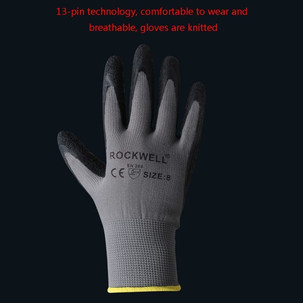 Axdwfd Guantes Comerciales, Guantes De Trabajo Duraderos Antideslizantes, Guantes De Nitrilo, Suaves Y Cómodos, 12 Pares (Size : XL)