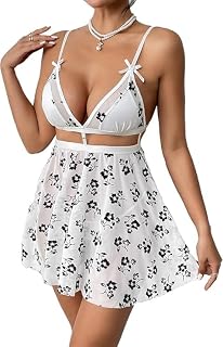 Blossea Womens Soft Net Lingerie Set | Lightweight Soft Breathable Sexy Babydoll Sleepwear Night Dress | Ideal for Honeymo... Price In India