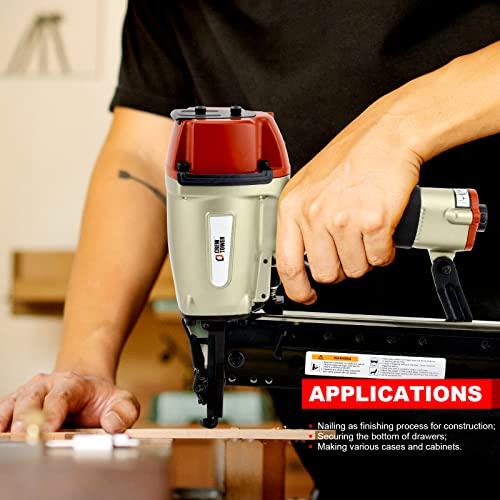 Crewtower T64 16 Gauge, 1" To 2-1/2" Straight Finish Nailer Pneumatic Finishing Nail Gun For Molding, Baseboard, Trim And Finishing, Air-Powered #TOP5