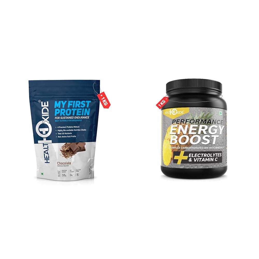HealthOxide My First Protein for Beginners 1kg (Chocolate Flavour) | Daily Nutrition Protein Suppl | HealthOxide Extra Power Advance Performance Energy Boost Electrolyte Powder | Hydration & Stamina-image-9