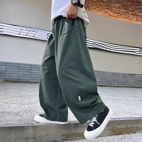 Boys Cargo Pants Casual Straight Leg Workwear Trousers for 4-13 Years Old Kids with Elastic Waist and Pockets3