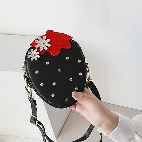 Miniatura 2 de RONGTENG Strawberry Shape Purse with Rivets Shoulder Crossbody Bag Handbag Clutch Fruit Shaped Wallet
