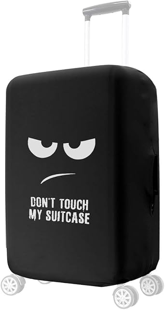 review kwmobile Travel Luggage Suitcase Cover - Protector for Luggage Suitcase (L) - Don't Touch My Suitcase, White/Black