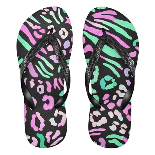 Stripes Spots Black Flip Flop Beach Summer Casual Sandal for Women & Men Shower Shoes 20861902