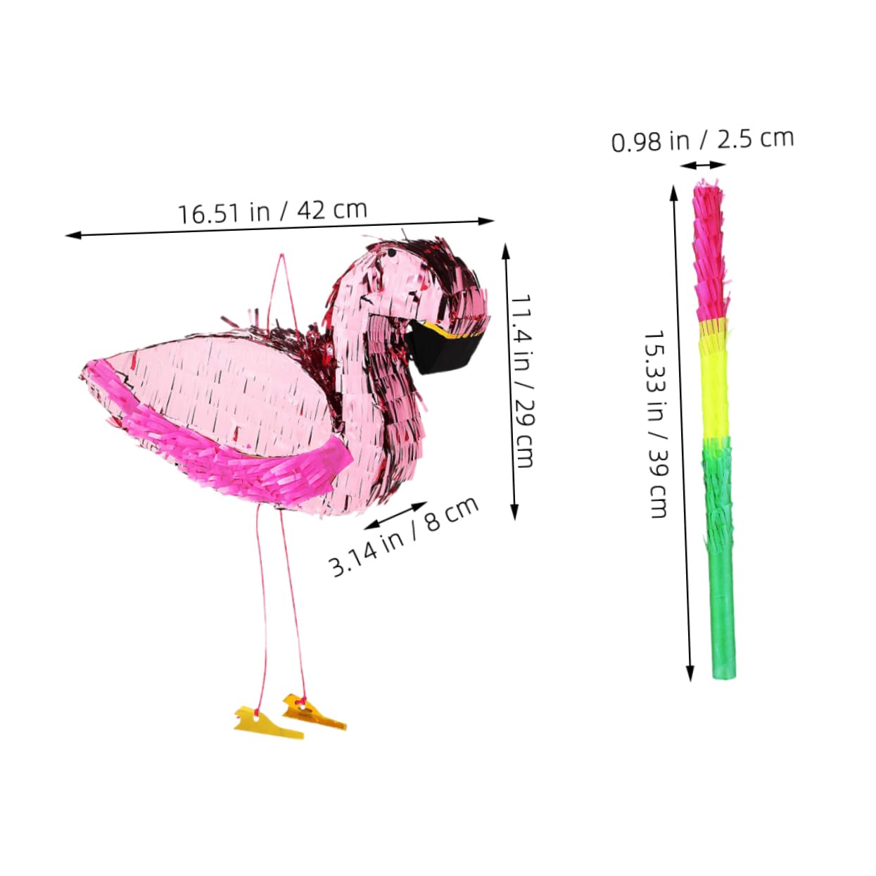 ORFOFE 1Set Flamingo with Bat and Blindfold Party Game and Decoration for Showers Birthdays and Carnival Events Lightweight and Interactive Fun