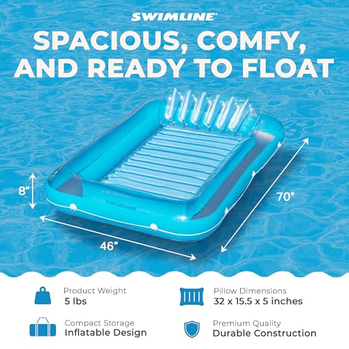 Swimline Original/XL Suntan Tub Outdoor Cushioned Lounge Float Combo Blue/Purple