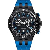  Edox Delfin The Original Herren-Armbanduhr 43mm Armband Kautschuk Blau Batterie Analog 10109 37NBUCA NIBU