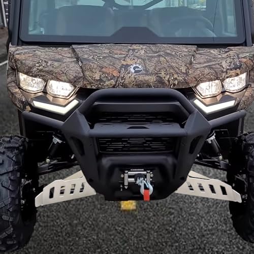 Image of Front A-Arm Guard Fit for Can-Am Defender HD8 HD10 HD7 HD9 HD5 4X4 | 4.0mm Aluminum Front Splash Guard, 2-Piece Front Set, Drainage Holes for Easy Cleaning, Protects A-Arms from Rocks /Stumps
