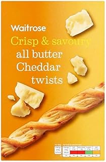 All Butter Savoury Cheddar Cheese Twists Waitrose 125g (Pack of 4)
