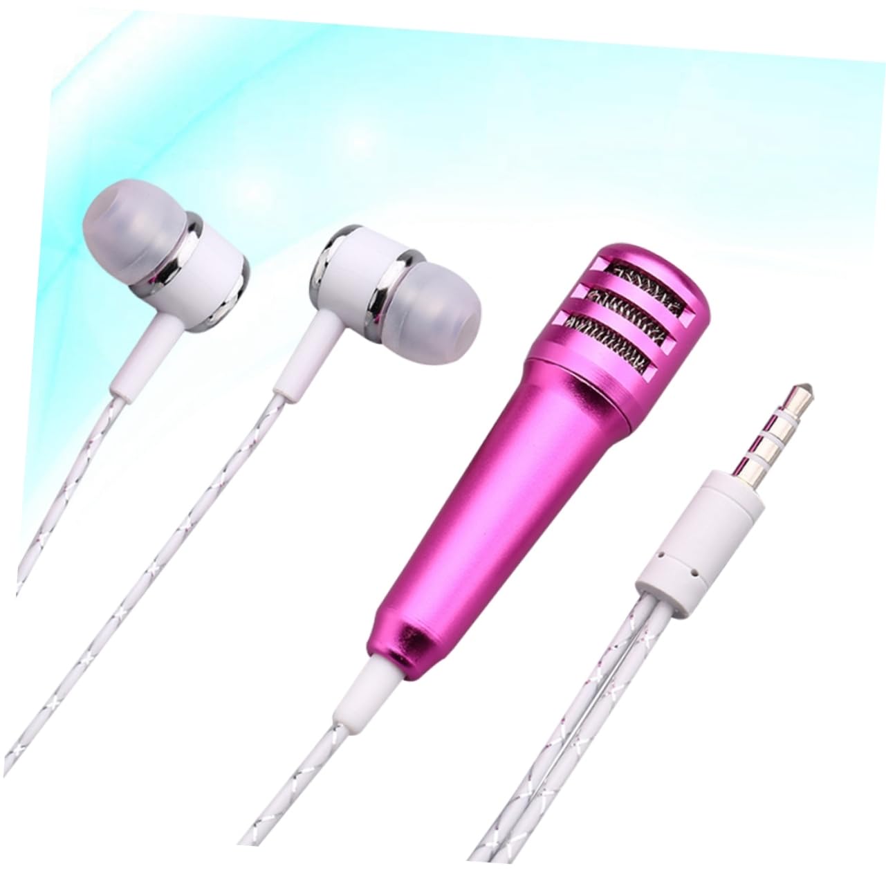 SUPVOX Mini Condenser Microphone Portable Vocal Instrument Microphone Headset Home Use 6cm Length Laptop Tablet Use (Rosy)