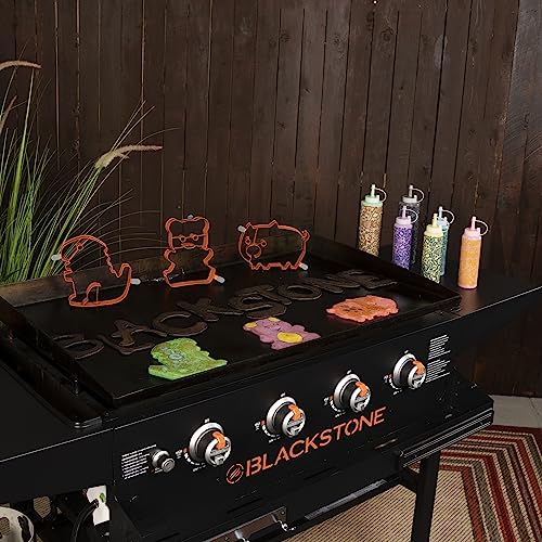 BLACKSTONE 5251 9 Piece Pancake Art Kit- Four 8 Oz Squeeze Bottles, Two 16 Oz Squeeze Bottles, 3 Animal Shaped Pancake Molds (Dinosaur, Bear and Pig) - Cooking Accessory Shapers for Kids and Adults - image 7
