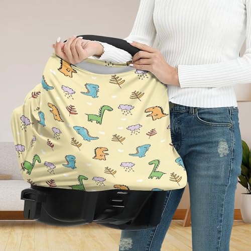 Image of Cute Dragon Multi-Purpose Baby Car Seat Cover Dust Cover Breathable Sun-Proof Infant Stroller Cover Privacy Protection Soft Multifunctional Breastfeeding Shawl