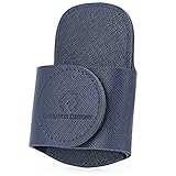 Secure-A-Scope 2.0 (Navy Blue/Rose Gold) - Universal Genuine Saffiano Leather Stethoscope Holder for...