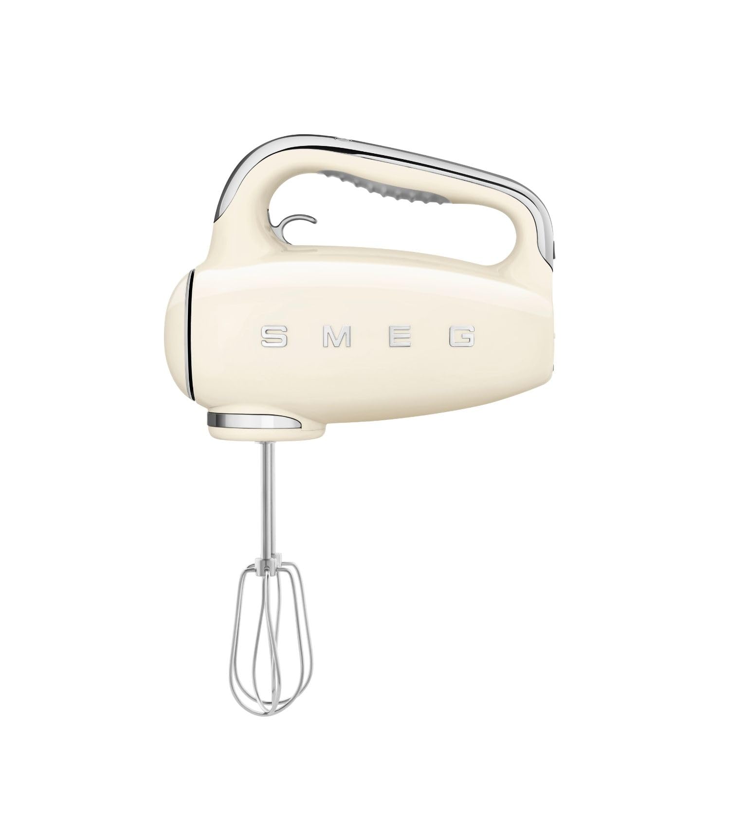 Smeg, Sbattitore Elettrico HMF01CREU, 9 Livelli di Velocità, Funzione Turbo, Sistema di Avvio Smooth Start, 4 Fruste, 2 Ganci Impastatori e Avvolgicavo in Dotazione, 250W, Crema