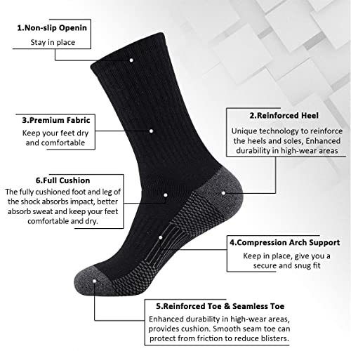 Heatuff 12 Pairs Men's Cotton Performance Athletic Crew Extra Heavy Cushion Socks2