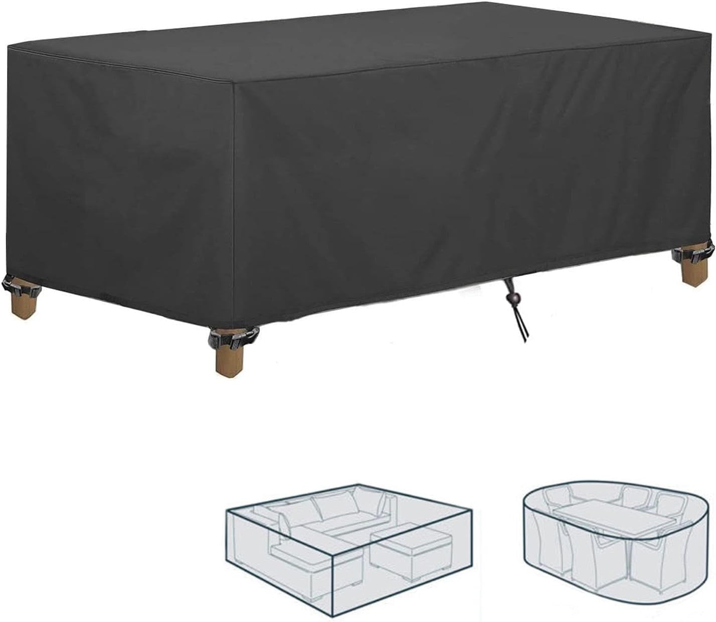 Outdoor Couch Cover Patio Sofa Furniture Covers Patio Furniture Sofa Cover Garden Furniture Cover Set with 420D Durable and Water Resistant Fabric Patio Table Chair Sets 51.18x35.43x27.56 Inches