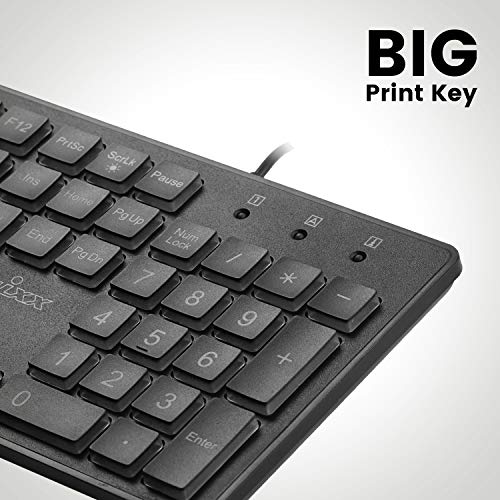 Perixx PERIBOARD-317 Wired Backlit USB Keyboard, Big Print Letter with White Illuminated LED, US English Layout,Black by Perixx - Image 4