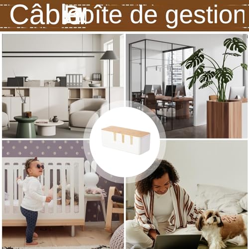 Boîte de rangement pour câbles multiprise et hub USB maison - 5