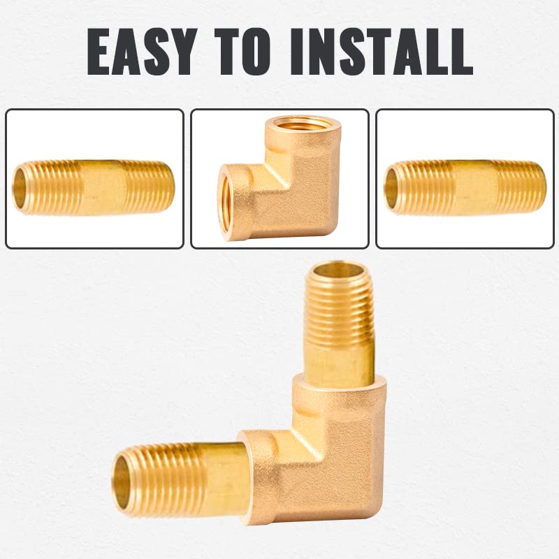 SUNGATOR 90 Degree Brass Female Elbow Fitting, 1/4 Inch