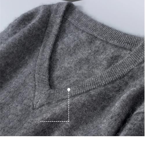 Mens Cashmere Sweater V-Neck Pullovers Sweaters Regular Casual Bottoming Jumper Top2