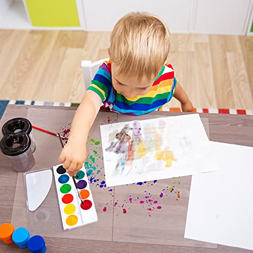 Сlear Plastic Placemats Set Of 4 - Table Protector For Dining Room Table, Kitchen Counter, Office Desk, Painting Table, Shelves - Multi-Use, Flexible, Durable, And Wipeable Plastic Sheets 18X12 Inch #TOP5