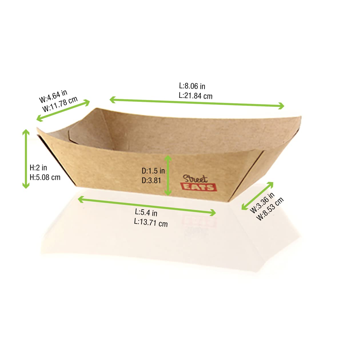 PACKNWOOD 210BQKEAT5 Multi Use Large Kraft Paper Boat - 27oz 8.7 x 5.7 x 1.4in - 500 pcs