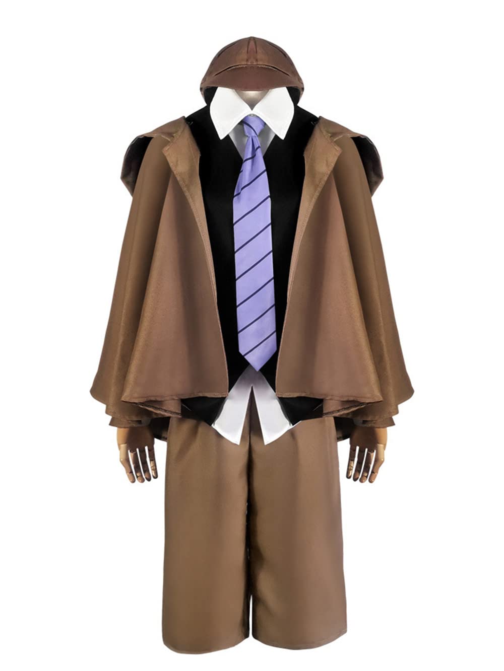 UPUPCOS Anime Bungo Stray Dogs Cosplay Costume Ranpo Edogawa Detective Cosplay Uniform With Hat Halloween Party