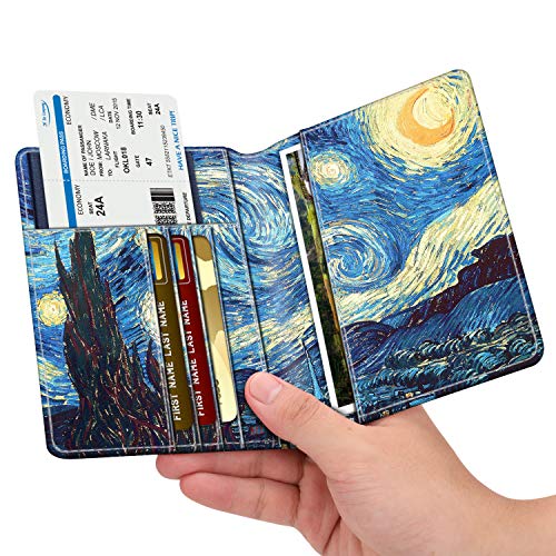 Image of FINTIE Passport Holder, Slim Travel Wallet RFID Blocking Card Case Cover Passport Cover Protector Essentials with Credit Card Slots for Women /Men | Slim