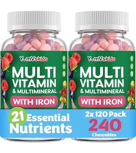 YUM-V'S Kids Multivitamin with Iron - Kids Chewable Multivitamin -