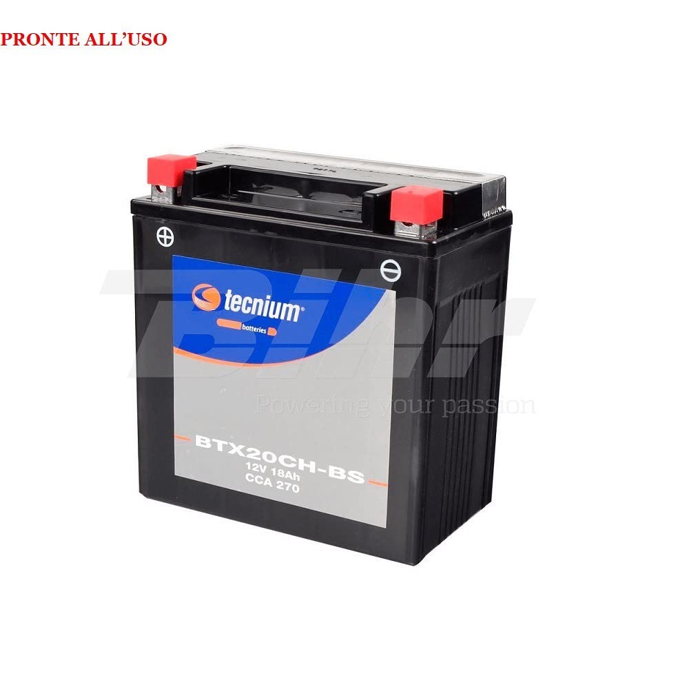 COMPATIBILE CON Moto Guzzi Breva 1100 ie 2004 A 2009 BATTERIA GIA' PRONTA ALL'USO TECNIUM BTX20CH-BS BATTERIE 18 AMPERE 12 VOLT AVVIAMENTO PER MOTORE SPECIFICA MOTO SCOOTER