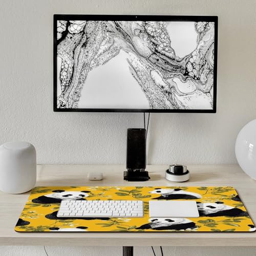 Tapis de souris de jeu panda jaune xxl pour travailler et jouer