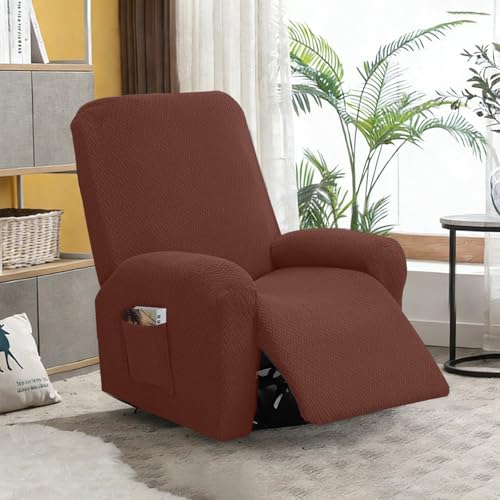 Funda de sillón de relax para tardes de cine con cómodo tejido jacquard marrón oscuro 8