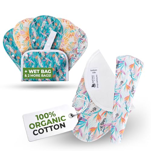 Image of Organic Cotton Reusable Panty Liners for Women & Teens (Thong 7-Pack) - 100% Breathable & High-Temp Washable Cloth Panty Liners for Vaginal Discharge only - Gentle on Skin, Stay Fresh & Dry Daily
