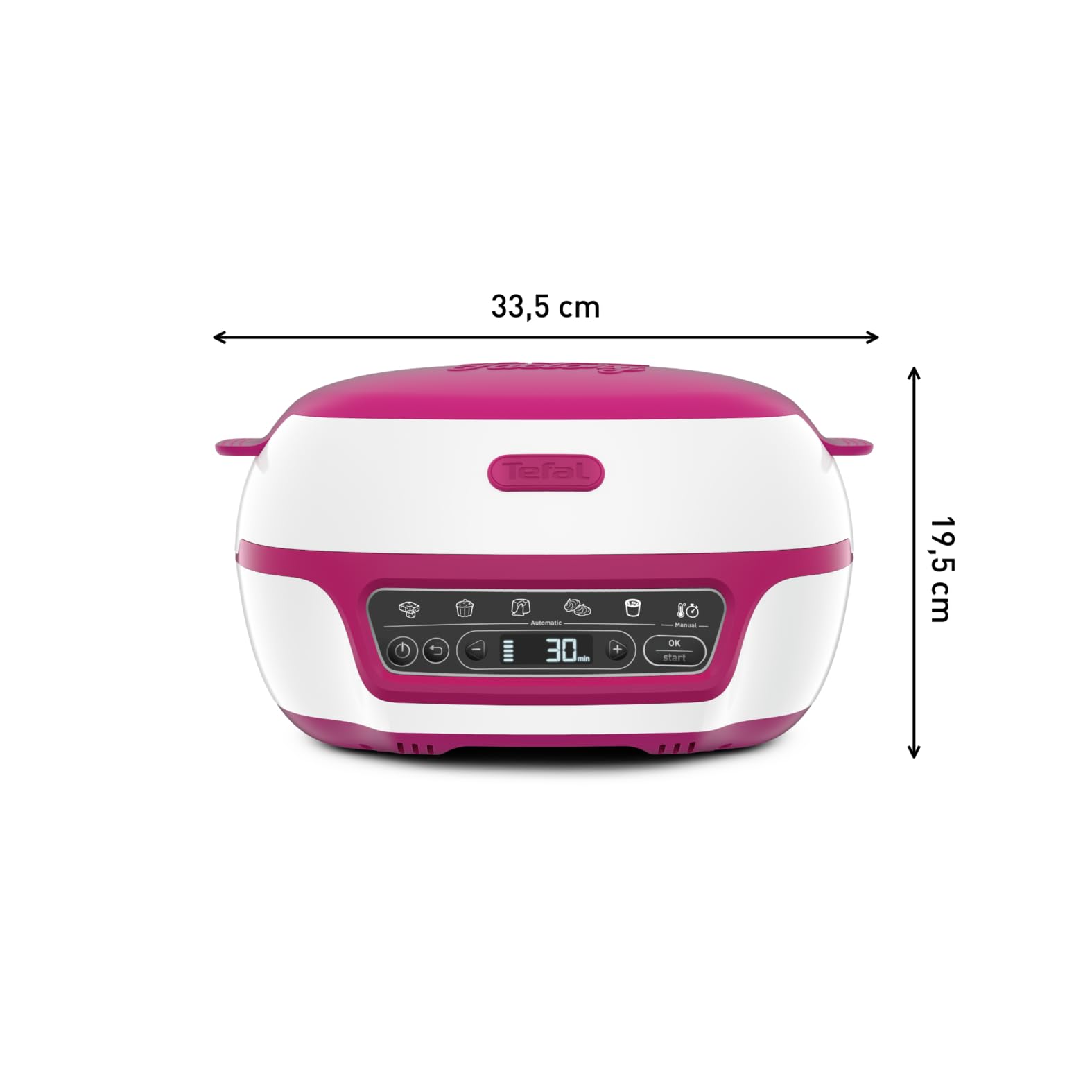 Tefal Inteligentna maszyna do ciasta, 5 automatycznych programów, 1 tryb ręczny, 12 foremek do mini ciast, 1 duża forma, kompatybilna z serią CreaBake, fabryka tortów rozkoszy KD810112