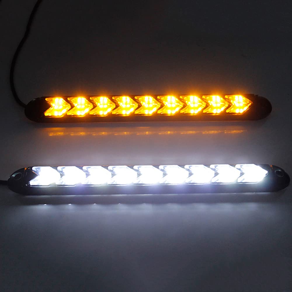 2 Pièces Voiture LED Feux Diurnes DRL Jaune Clignotant Lumière Dynamique Streamer Bande Universelle Antibrouillard